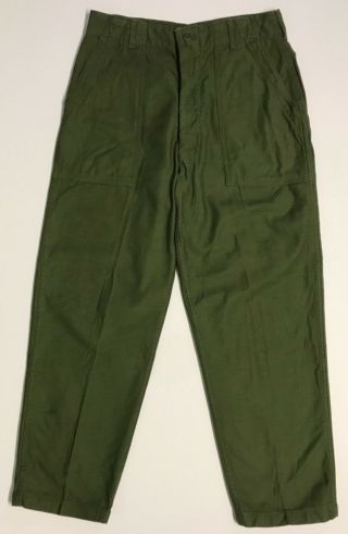 Vietnam Era 1972 Dated Cotton Sateen Og - 107 Trousers,  32x29