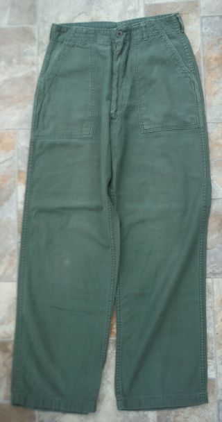 Dated 1970 Vietnam Era Us Army 28x27 Cotton Sateen Og 107 Fatigue Trouser Pants