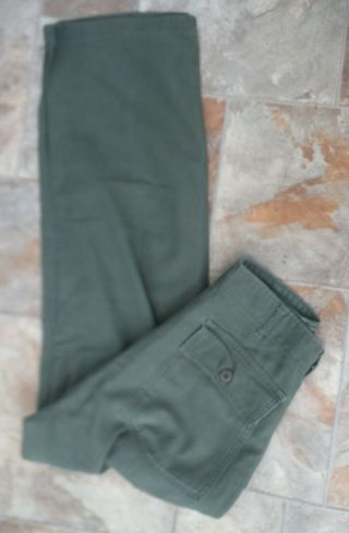 Dated 1970 Vietnam Era US Army 28x27 Cotton sateen Og 107 Fatigue Trouser pants 3