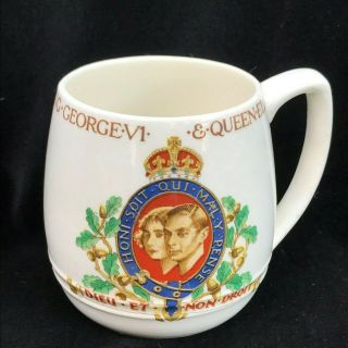 King George Vi And Queen Elizabeth Coronation Mug