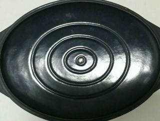 GREAT LARGE OVAL OVEN FRENCH ENAMELED CAST IRON COOKWARE LIKE LE CREUSET QUALITY 3