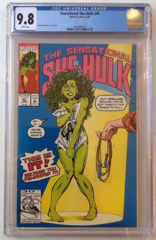 Sensational She - Hulk 40 Cgc 9.  8 Nm/mt Jump Rope Cover Dc 1992 White Pages