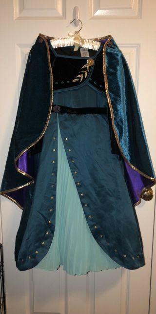 Disney Store Frozen Ii 2 Queen Anna Deluxe Costume Dress - Up Girls Size 7/8