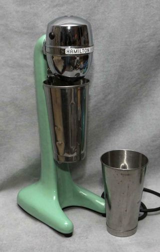 Vtg Hamilton Beach Milkshake Malt Machine Model 30 Jadeite Green Great