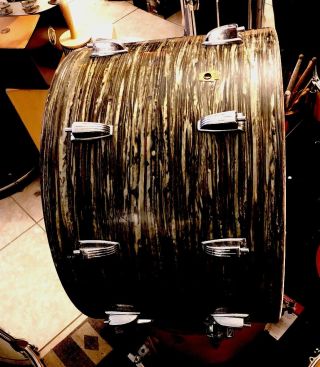 Ludwig Black Oyster Pearl 22” X 14” Bass Drum Shell Vintage 60s Keystone
