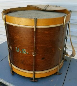 Vintage Slingerland Snare Parade Marching Drum / Strap 13 1/2 " Tall/ 15 1/2 " Dia