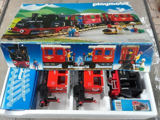 Vintage Playmobil 1981 Train With Tracks Set 4001 With Box