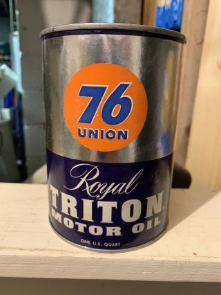 Vintage Triton 76 Union Quart Oil Can Full Composite