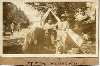 49235 Orig Photo 1933 4th World Boy Scout Jamboree Hungary Us Troop Camp Leaders