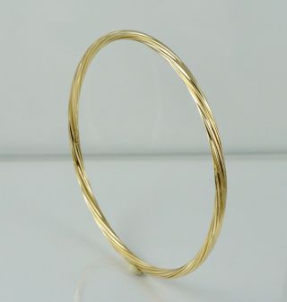 14k Gold Twisted Rope Bangle Bracelet Slide On Over Vintage Michael Anthony Ma