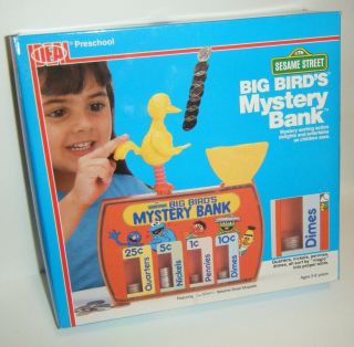 Vintage 1986 Sesame Street Big Bird’s Mystery Bank Preschool Toy By Ideal Rare