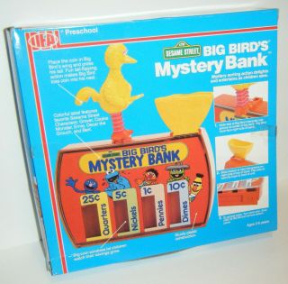 Vintage 1986 Sesame Street Big Bird’s Mystery Bank Preschool Toy By Ideal RARE 2