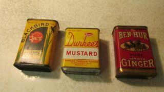 3 Old Spice Tins Blackbird Durkee 