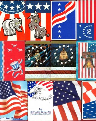 12 Single Swap Playing Cards American Flag Patriotic Political Donkey Elephant