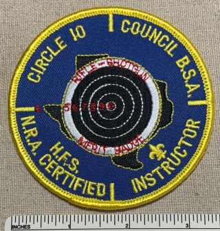 Circle Ten Council Boy Scout Rifle Shotgun Merit Badge Instructor Patch Nra Camp