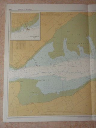 VINTAGE CROMARTY FIRTH NORTH EAST COAST MARINE SEA CHART NAUTICAL MAP DESIGN 2