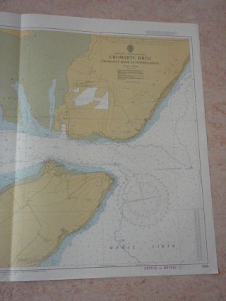 VINTAGE CROMARTY FIRTH NORTH EAST COAST MARINE SEA CHART NAUTICAL MAP DESIGN 3