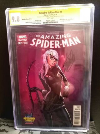 Spider - Man 2 Cgc (2014) 9.  8 Signed By Stan Lee And J.  Scott Cambell