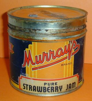 Murray ' s 2 LB Paper Label Strawberry Jam Tin Can The Murray Co Ltd Vancouver 3