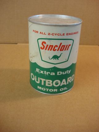 Vintage Sinclair Extra Duty Outboard Motor Oil 1 Quart Oil Can