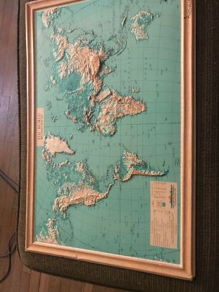 1959 The World True Raised Relief Map