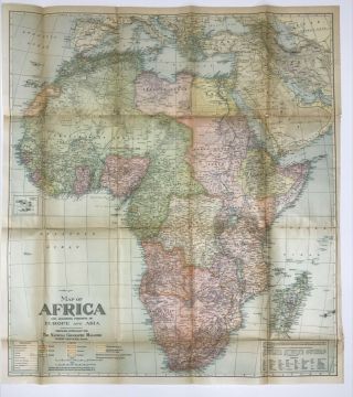 Vintage 1922 National Geographic Map Of The Continent Of Africa