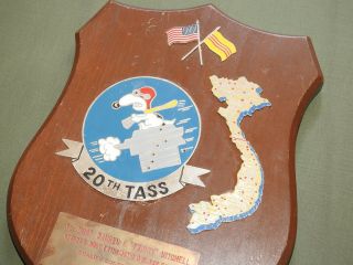 Usaf Vietnam 20th Tass Fac Squadron Snoopy " Beercan " Badged Danang Made Plaque