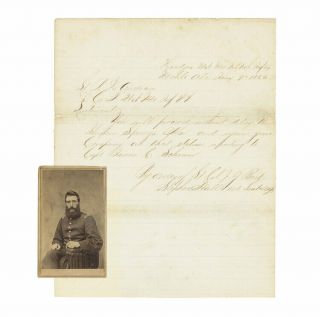 Civil War Cdv Of Lieut.  Richard D.  Andrews,  21st Missouri,  Regimental Order
