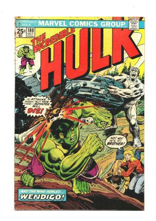 Incredible Hulk 180 - Marvel 1974 - 1st Ever App Wolverine - Has Mvs - Hott