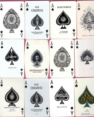 12 Single Swap Playing Cards Ace Of Spades Waddington Arrco Congress Som Vintage