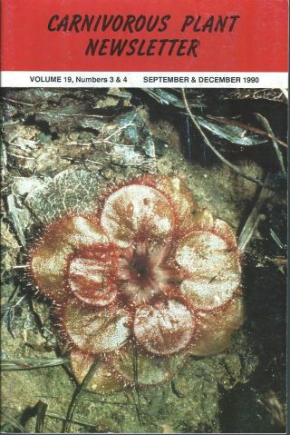Carnivorous Plant Newsletter - Australia Drosera Petiolaris Hammersley - 09/90
