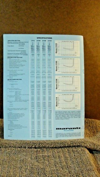 1978 Marantz 7 Page Booklet with Specs Buyers Guide 2252B 2238B 2226B Receivers 3