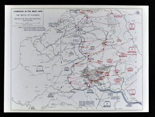 West Point Wwii Map - Battle Of Flanders Holland Belgium France May 10 - 16 1940