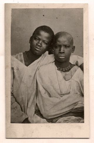 Vintage 1870 - 1880 Cdv Photograph Of Two African Young Men
