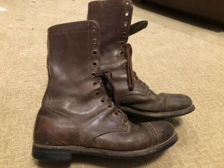 Post Wwii Us Army Brown Paratrooper Jump Boots By Genesco Named To Soldier