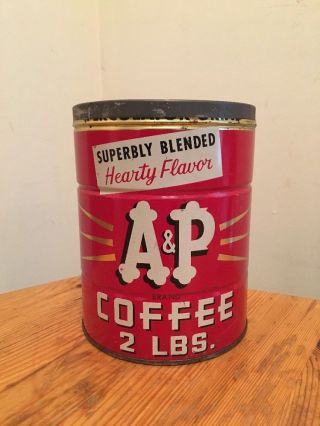 Vintage 2lb Superbly Blended Hearty Flavour A&p Coffee Tin