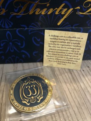 Disney Disneyland Club 33 Challenge Coin 50th Anniversary Members Only