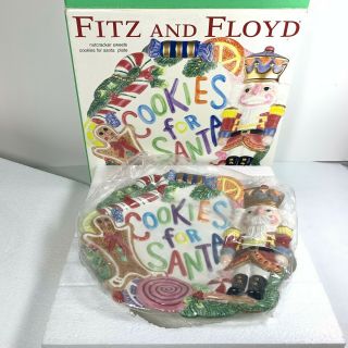 Fitz And Floyd Cookies For Santa Plate Platter Christmas Nutcracker Sweets 10in