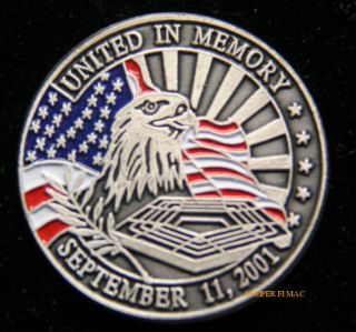 9 - 11 - 01 Twin Towers - Pentagon Hat Lapel Pin Up Ny Pa Va Us Eagle Memorial Wow