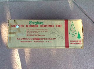Evergleam 94 Branch 6 Foot Vintage Aluminum Pom - Pom Christmas Tree - IOB - USA 2