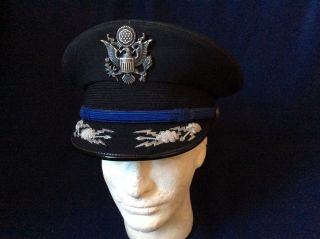 Usaf Us Air Force General Uniform Visor Hat Size 7 1/8