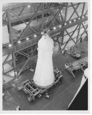 Nasa 1969 B&w Photo Of Apollo 13 Lm/csm In Sla Moving To Vab At Ksv