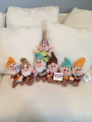 Complete Set Of 7 Disney Store Snow White Seven Dwarfs 12 " Plush Toy Nwt
