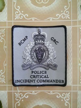 Police Canada Canadian Mounted Police Critical Incident Commander Patch.