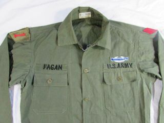 Vtg 60s Thai Theater Made 1st / 5th Infantry Division Patch Og 107 Uniform Shirt