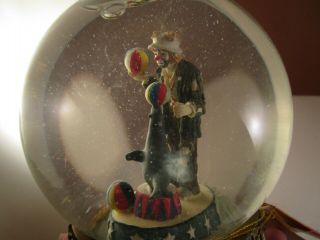 Vintage Emmett Kelly Jr Flambro The Entertainer Clown Musical Water Snow Globe 3