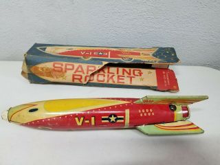 Vintage Masudaya Sparkling Rocket V - 1 Japan 1950 Space Toy