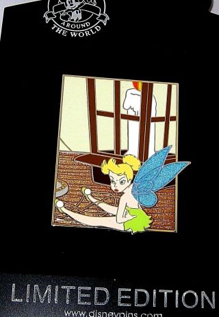 Rare Le 125 Disney Pin✿tinker Bell Tink With Lantern Candle Sitting Pouting Mad
