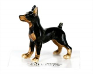 ➸ Little Critterz Dog Miniature Figurine Miniature Pinscher Zeus