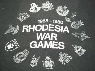 Rhodesian Army Bush War " Rhodesia War Games / 2nd Place " Black T - Shirt Vtg Rare